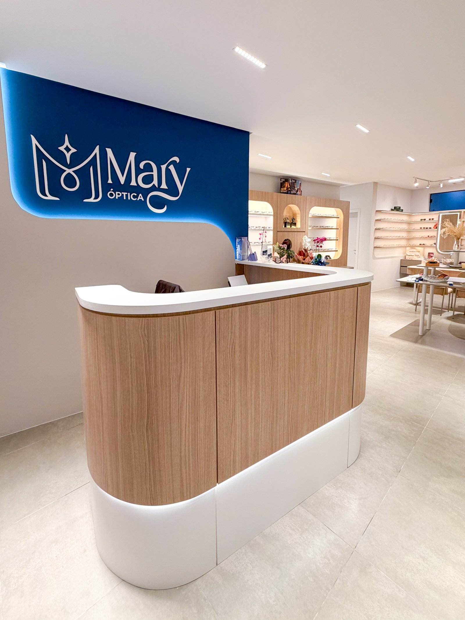 Interior da Mary Óptica em Presidente Getúlio